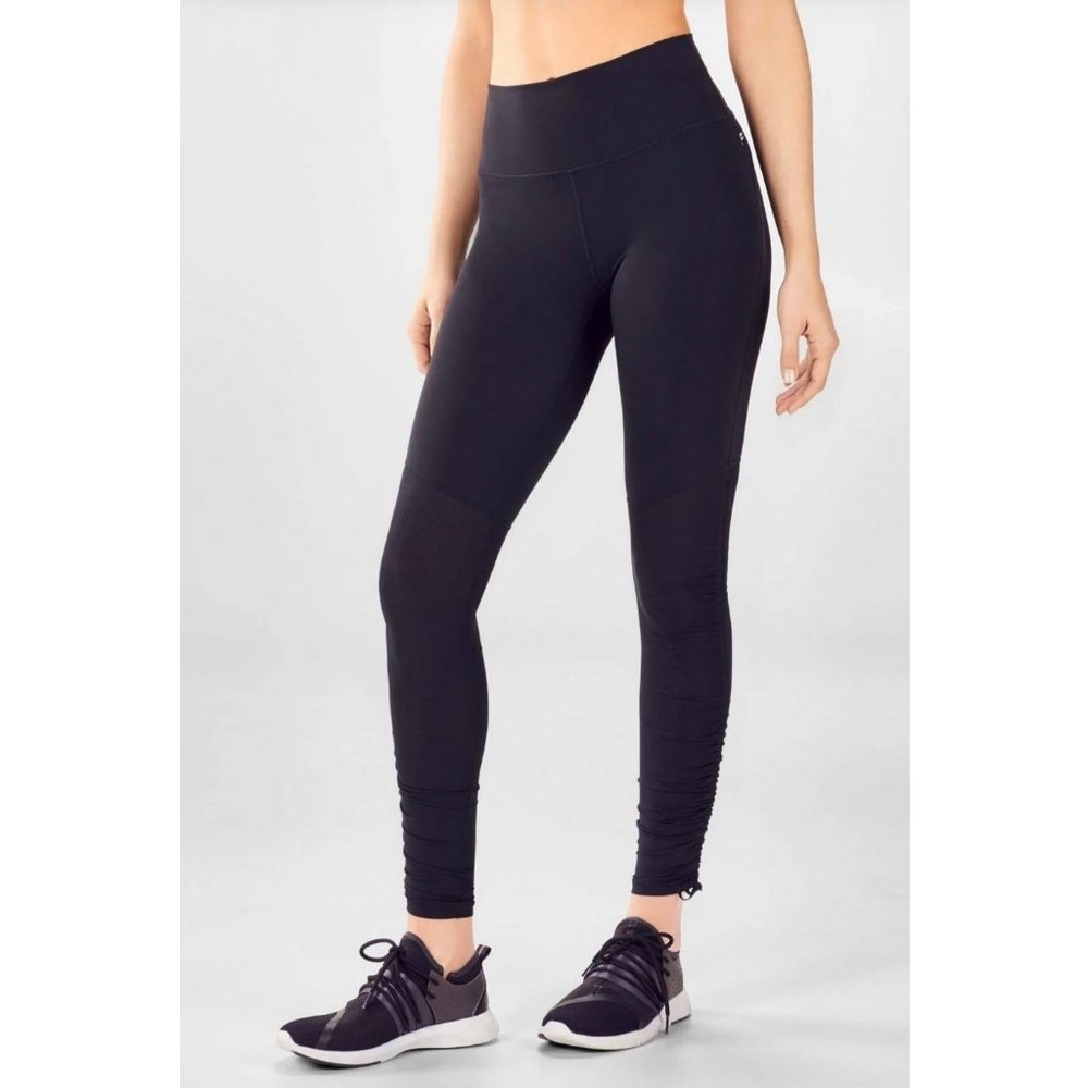 Fabletics Cashel PureLuxe Leggings Ruched Side size L Gray Cinched Leg Athletic - Picture 4 of 9